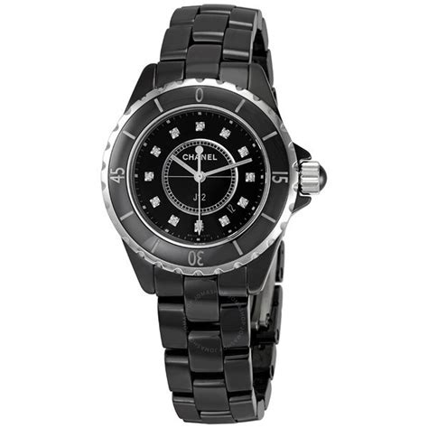 chanel h1625 j12 diamonds black ceramic ladies watch|Chanel j12 diamond.